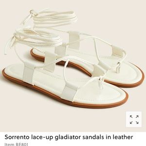 J.Crew Sorrento lace up gladiator sandals in leather - Faded Pistachio